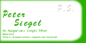 peter siegel business card
