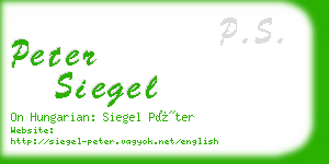 peter siegel business card